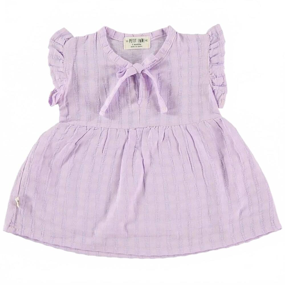 NEW PETIT INDI kid's ruffle tie dress in purple